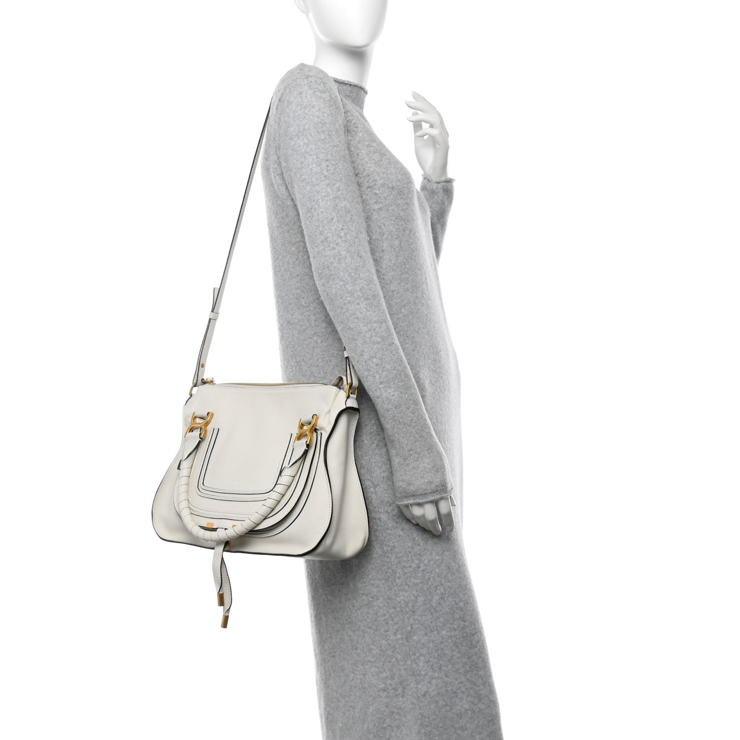 Chloe Calfskin Medium Marcie Satchel White 2 of 12