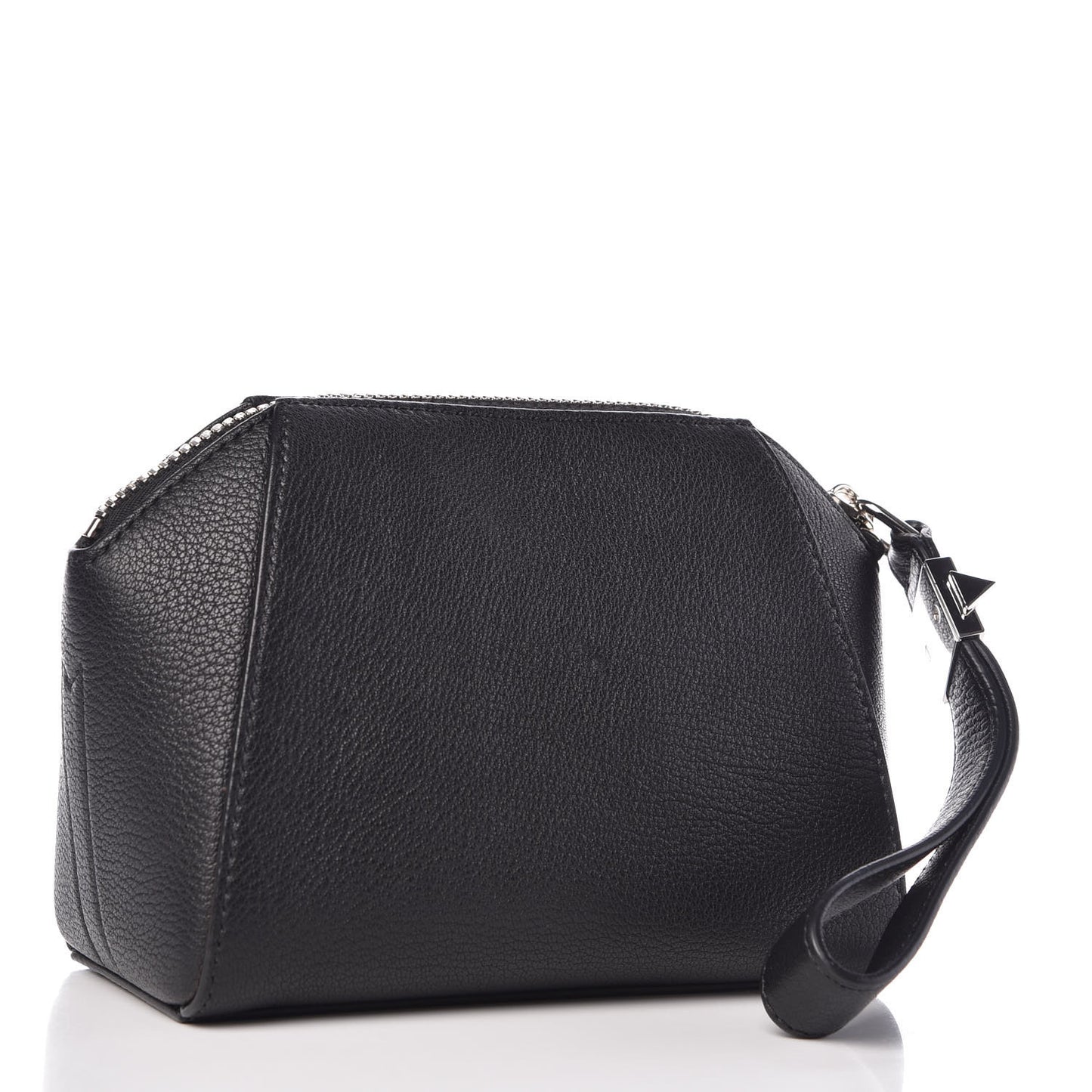 Sugar Goatskin Small Antigona Beauty Wristlet Black
