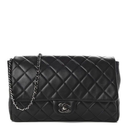 Chanel Lambskin Quilted Clutch With Chain Flap Black 1 of 12