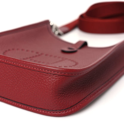Hermes Taurillon Clemence Evelyne TPM Rouge H 10 of 11