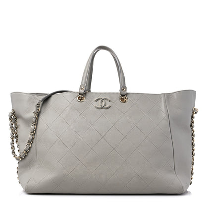 Chanel Bullskin Stitched Large Shopping Bag Grey 1 of 15