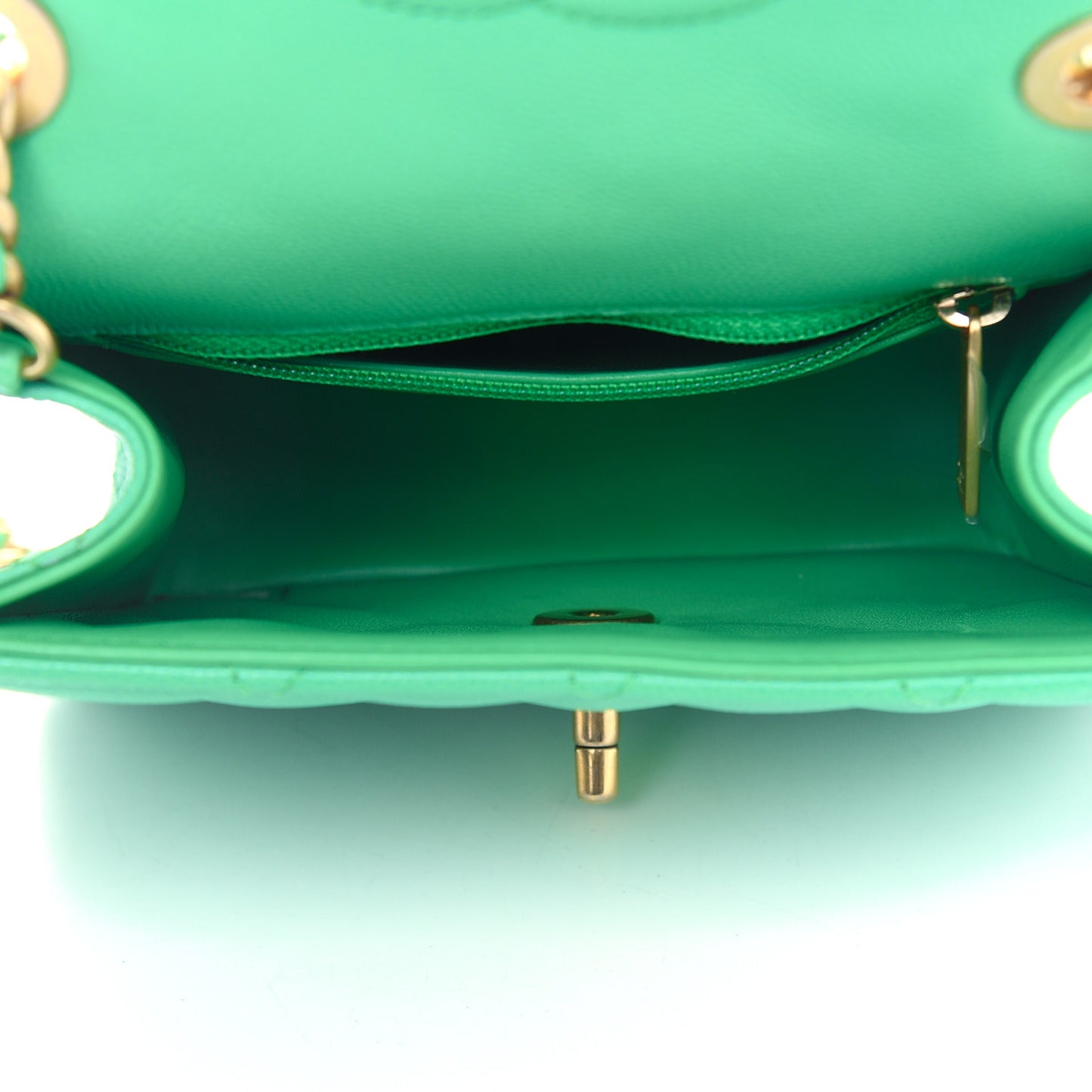Caviar Quilted Mini Sweet Classic Flap Green