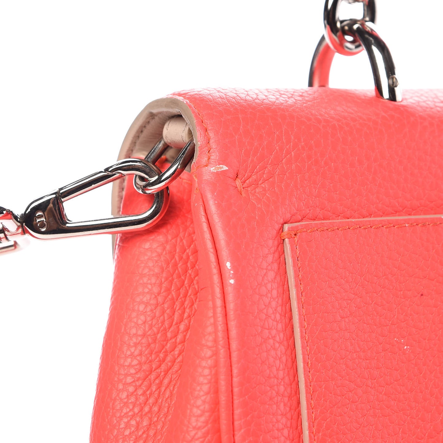 Bullcalf Mini Be Dior Satchel Fluorescent Goji Pink