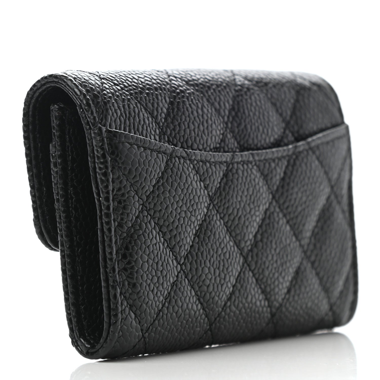 Chanel Caviar Quilted Flap Card Holder Wallet Black 3 of 8