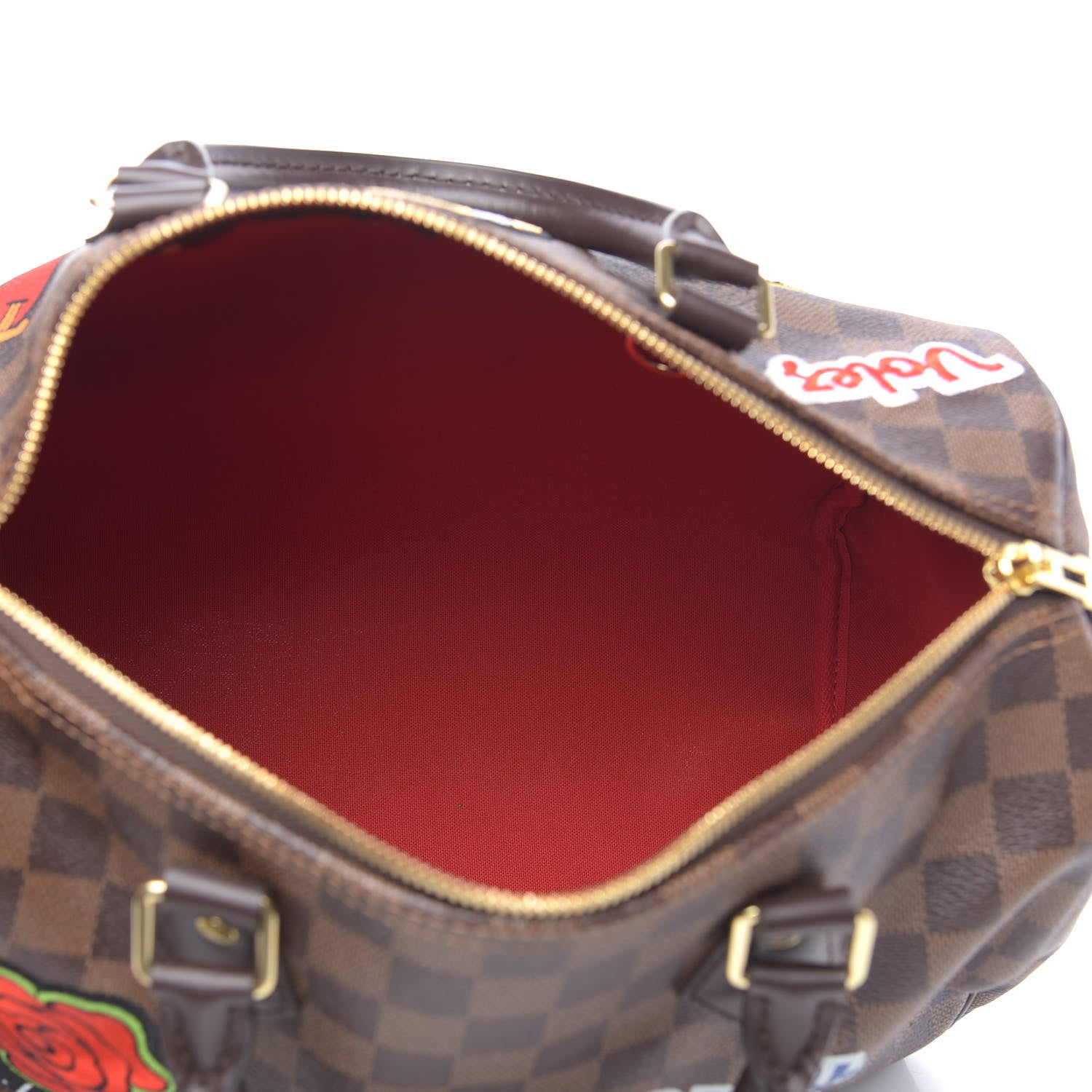 Louis Vuitton Damier Ebene Patches Speedy Bandouliere 30 6 of 11