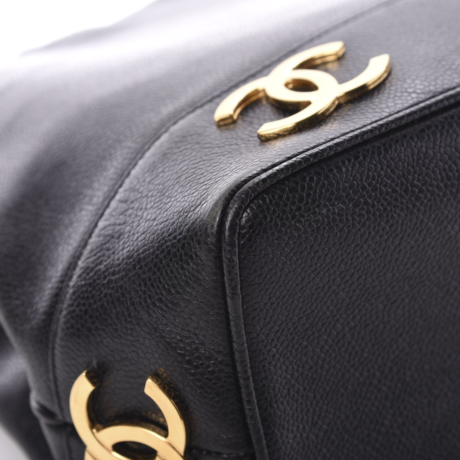 Chanel Caviar CC Drawstring Shoulder Bag Black 9 of 16