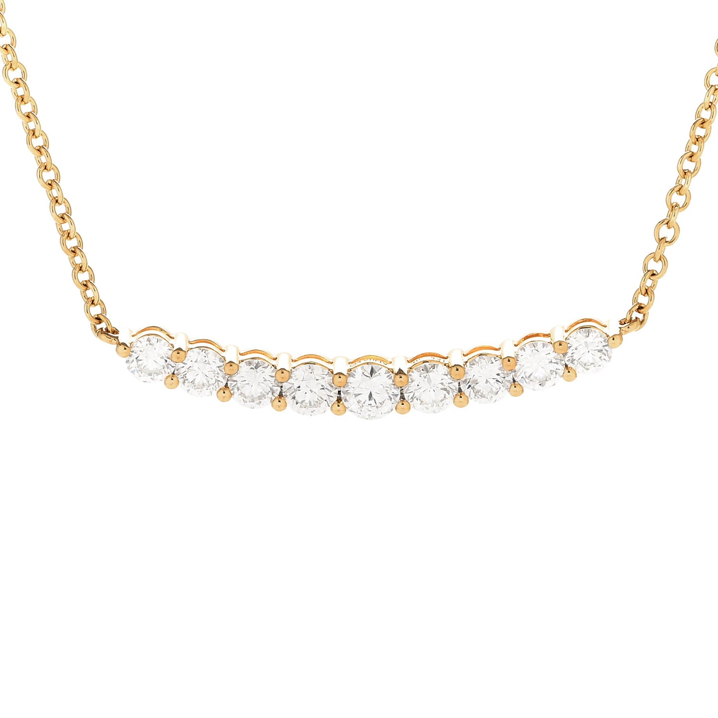 18K Yellow Gold Diamond Delilah Crescent Necklace