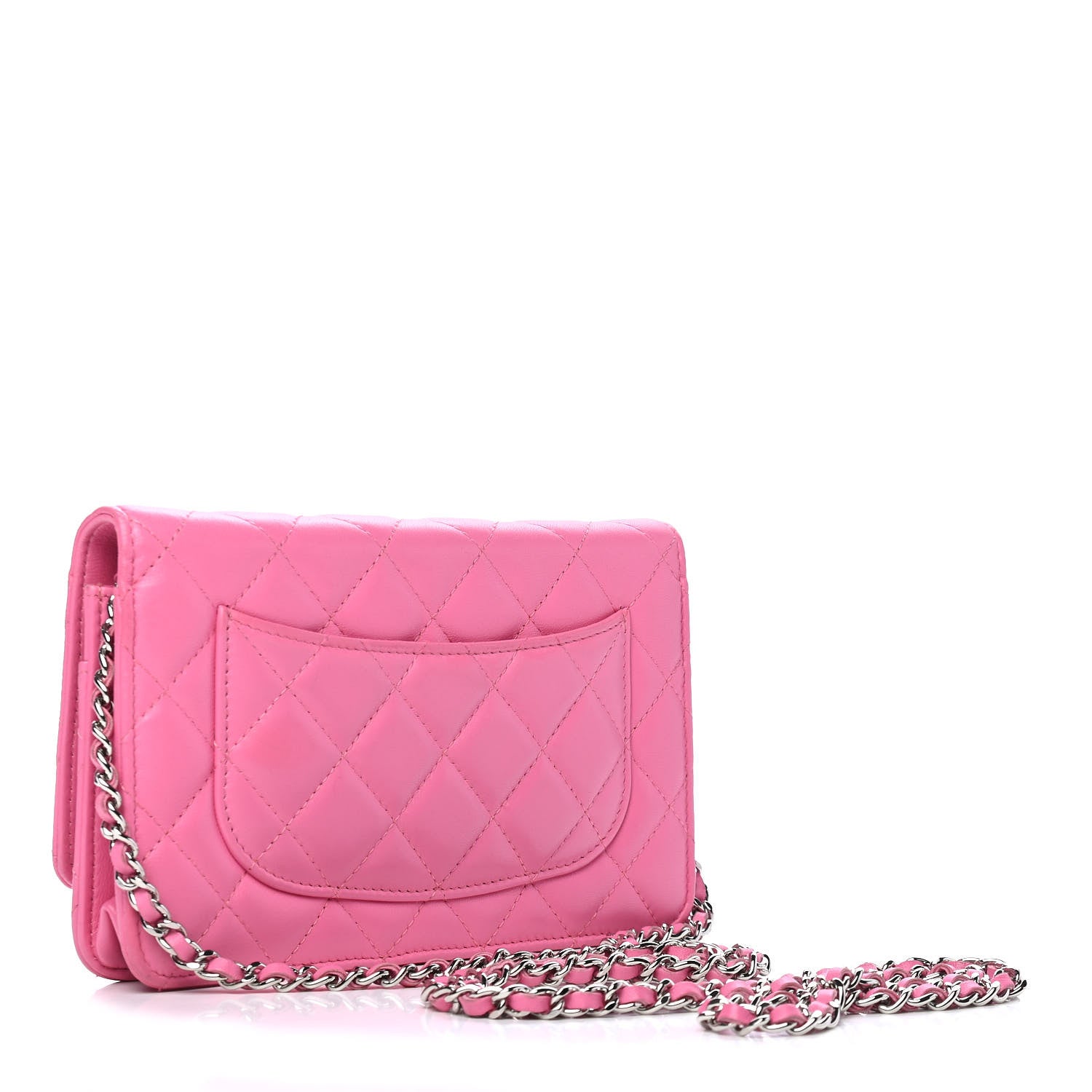 Chanel Lambskin Quilted Wallet On Chain WOC Pink 2 of 5