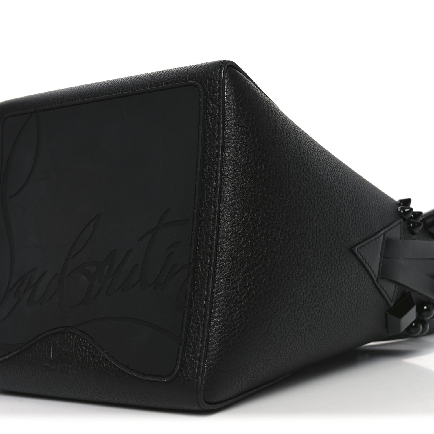 Christian Louboutin Calfskin Empire Spike Studded Mini Cabachic Bucket Bag Black 9 of 9