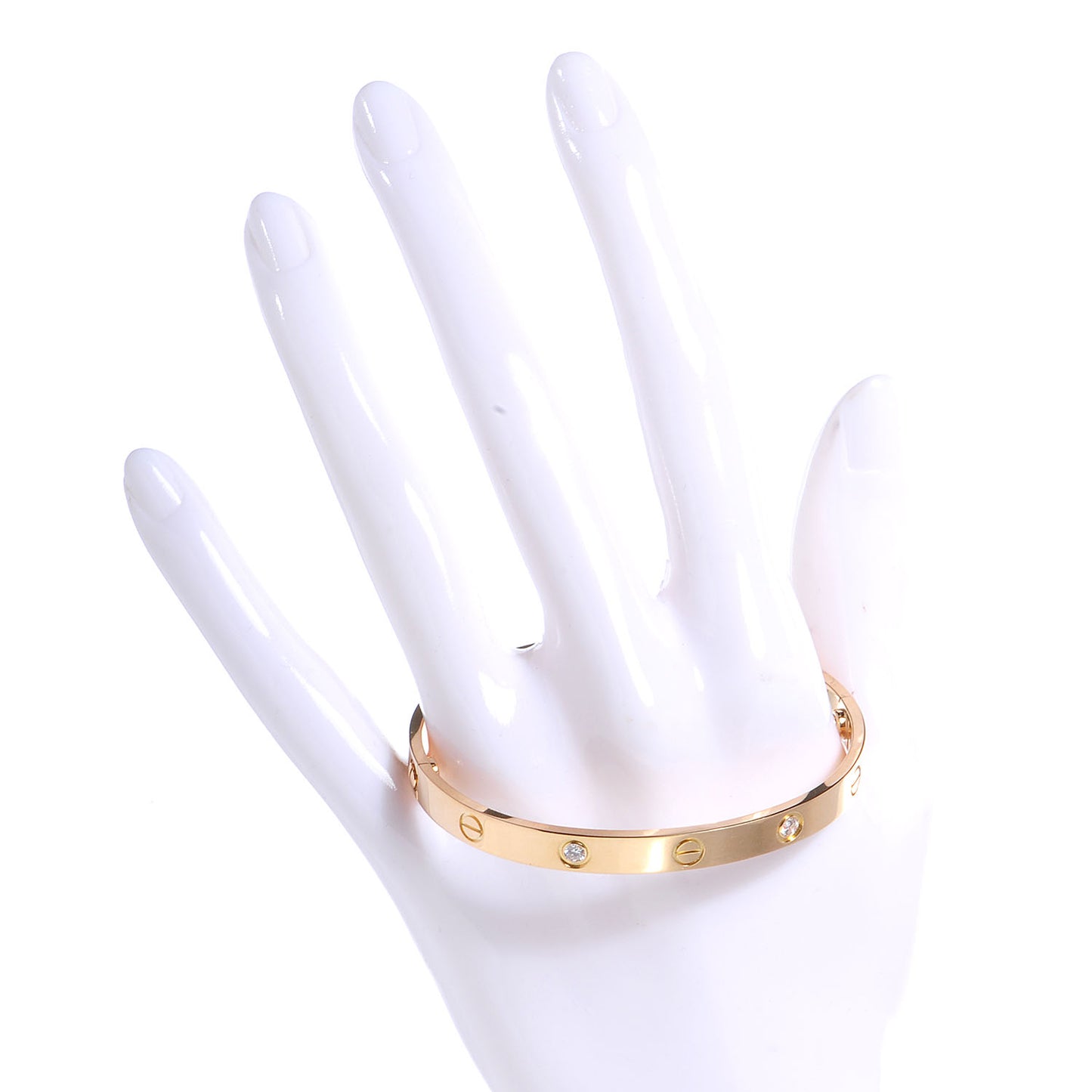 18K Yellow Gold 4 Diamond LOVE Bracelet 18