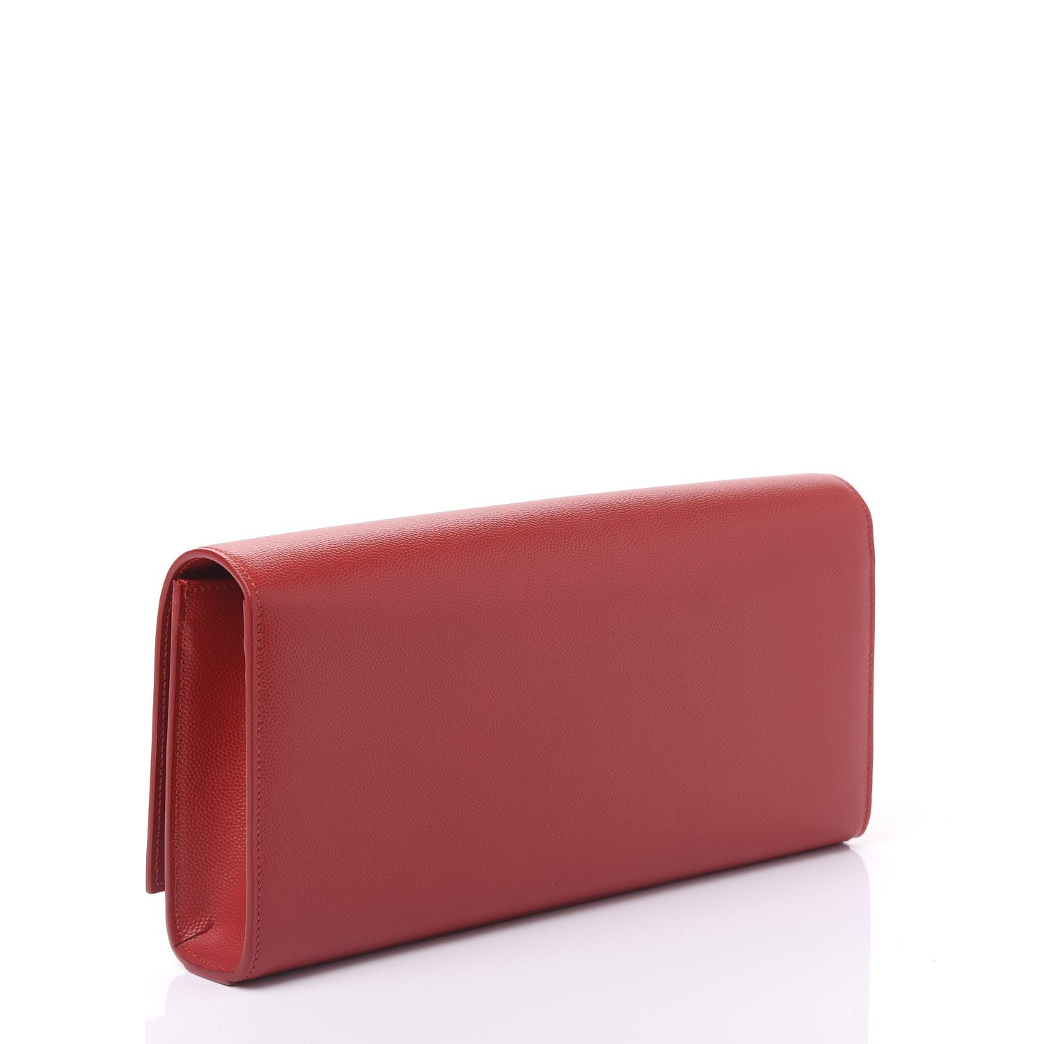 Saint Laurent Grain De Poudre Classic Monogram Cassandre Clutch New Red 2 of 11