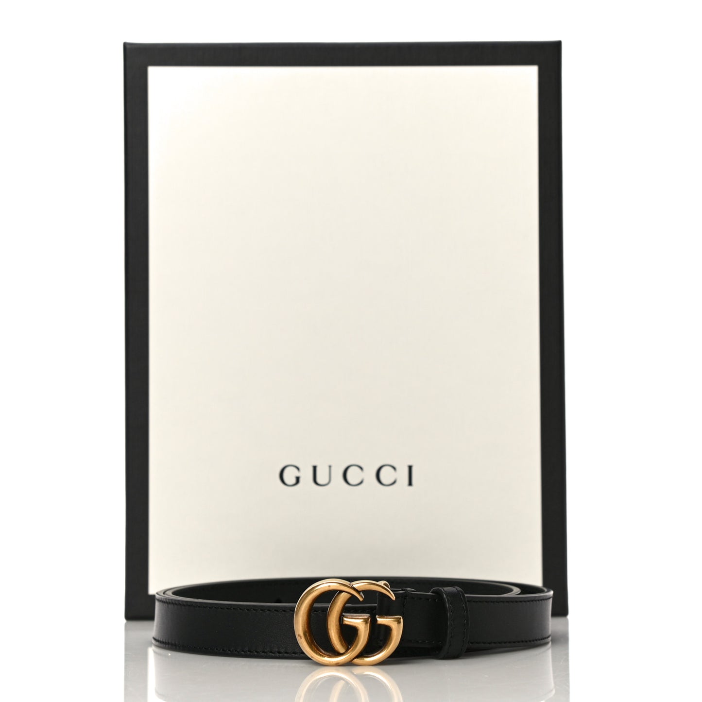 Calfskin Double G 20mm Belt 80 32 Black