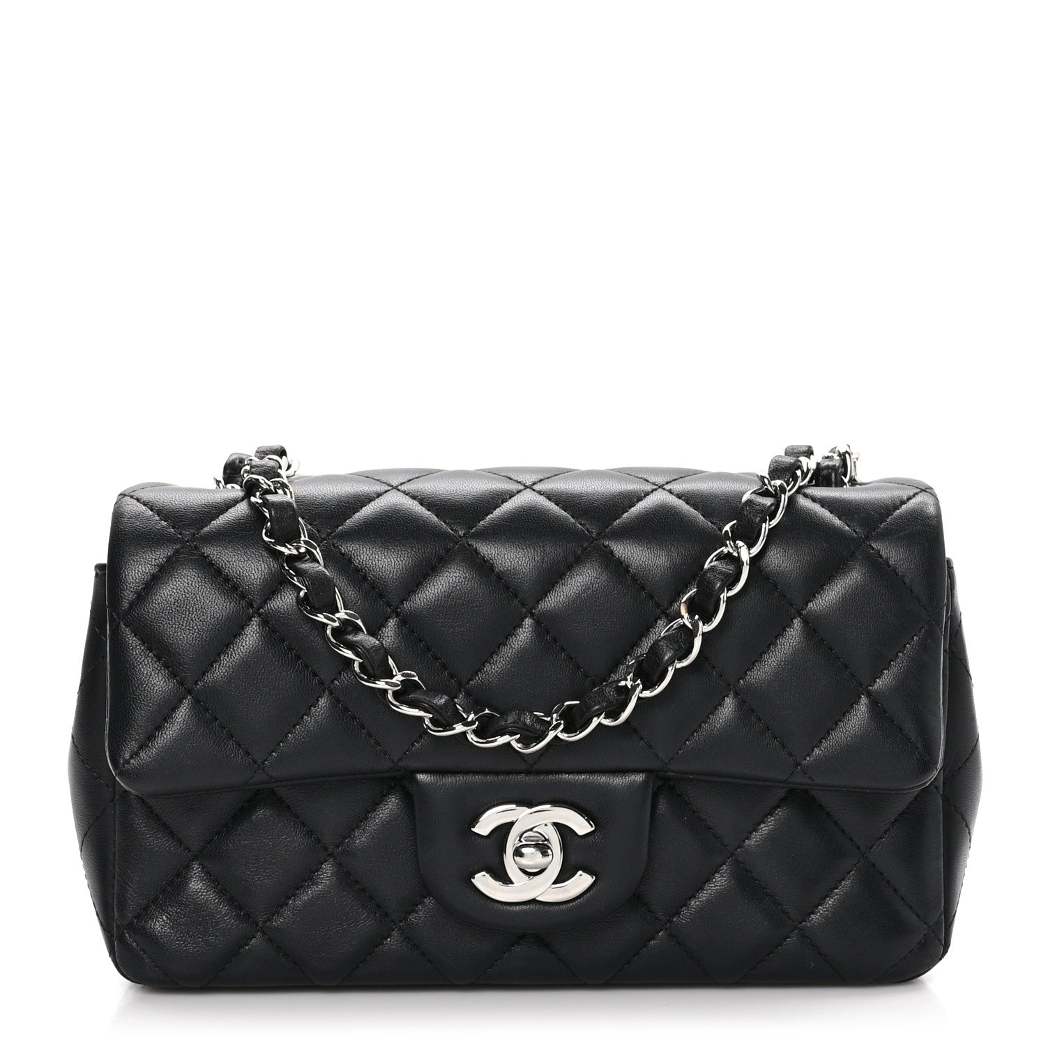 Chanel Lambskin Quilted Mini Rectangular Flap Black 1 of 12