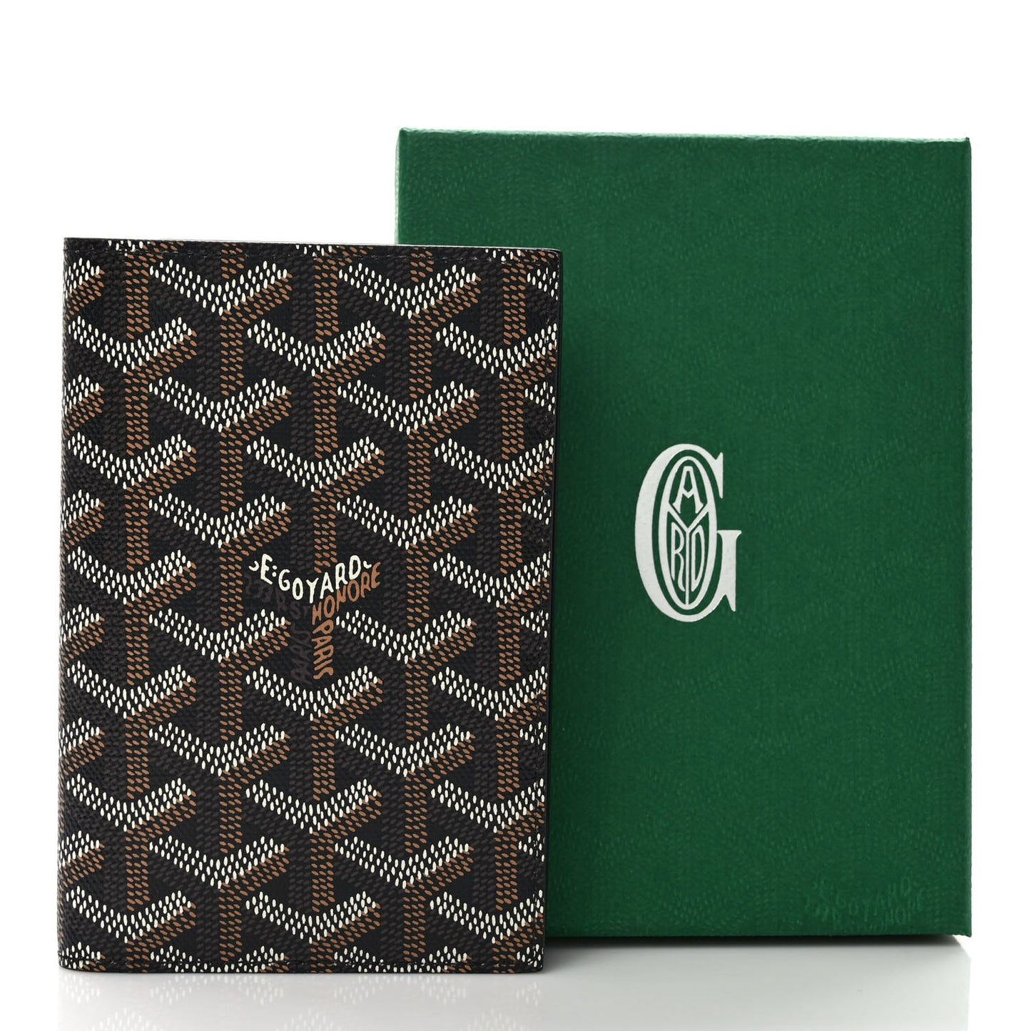 Goyardine Grenelle Passport Wallet Black Gold