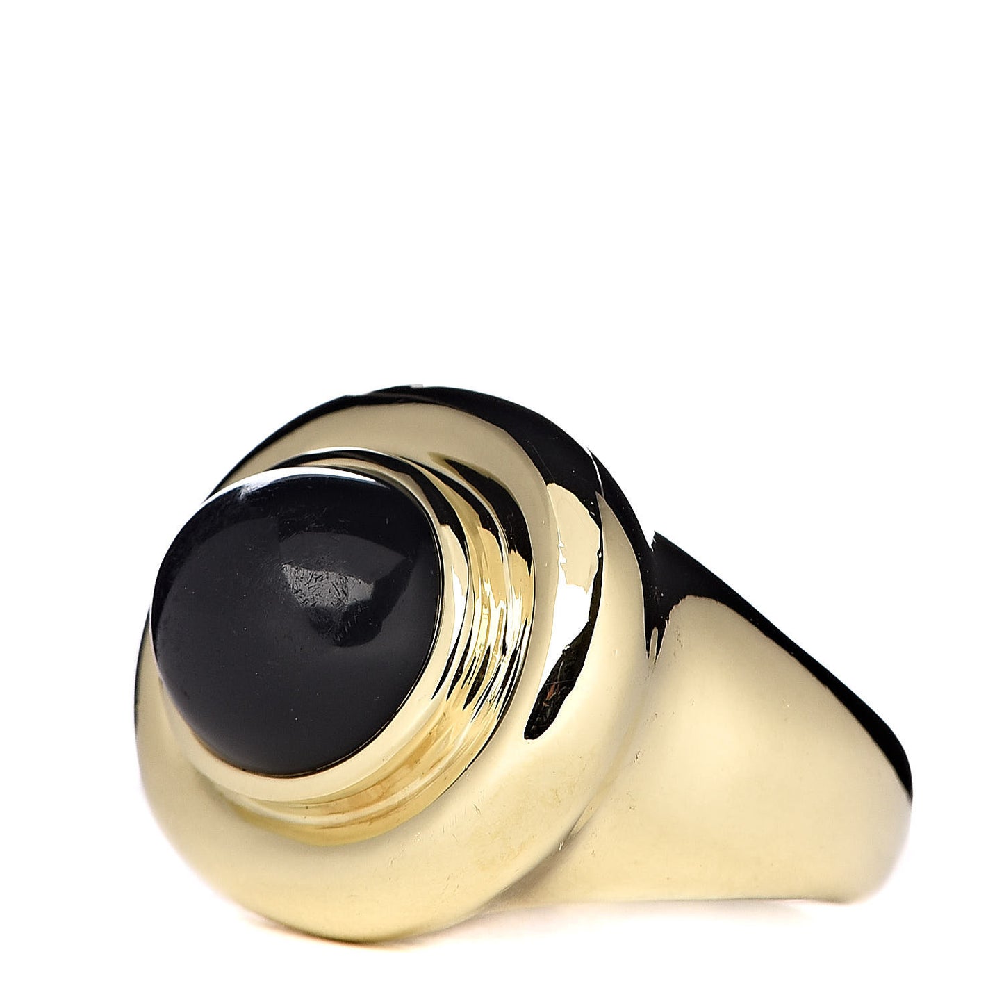 18K Yellow Gold Black Onyx Paloma Picasso Dome Ring 50 5.5