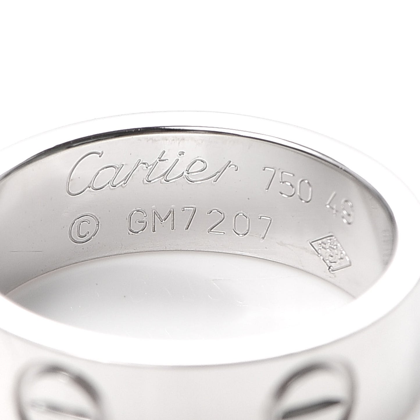 18K White Gold 5.5mm LOVE Ring 49 4.75