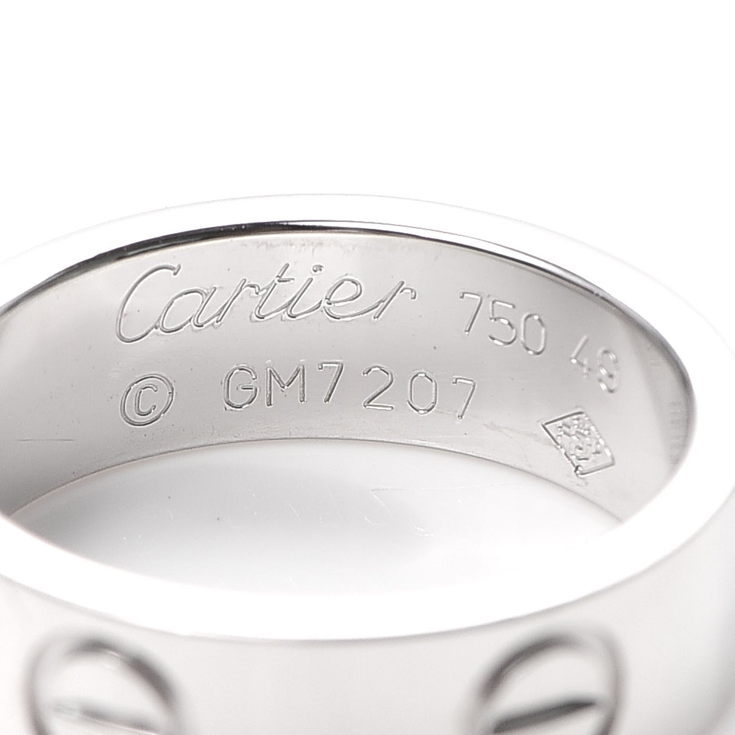 Cartier 18K White Gold 5.5mm LOVE Ring 49 4.75 4 of 4