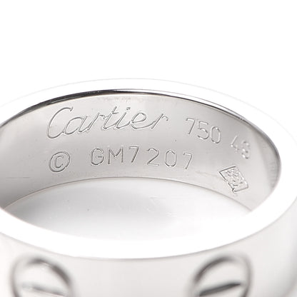 Cartier 18K White Gold 5.5mm LOVE Ring 49 4.75 4 of 4
