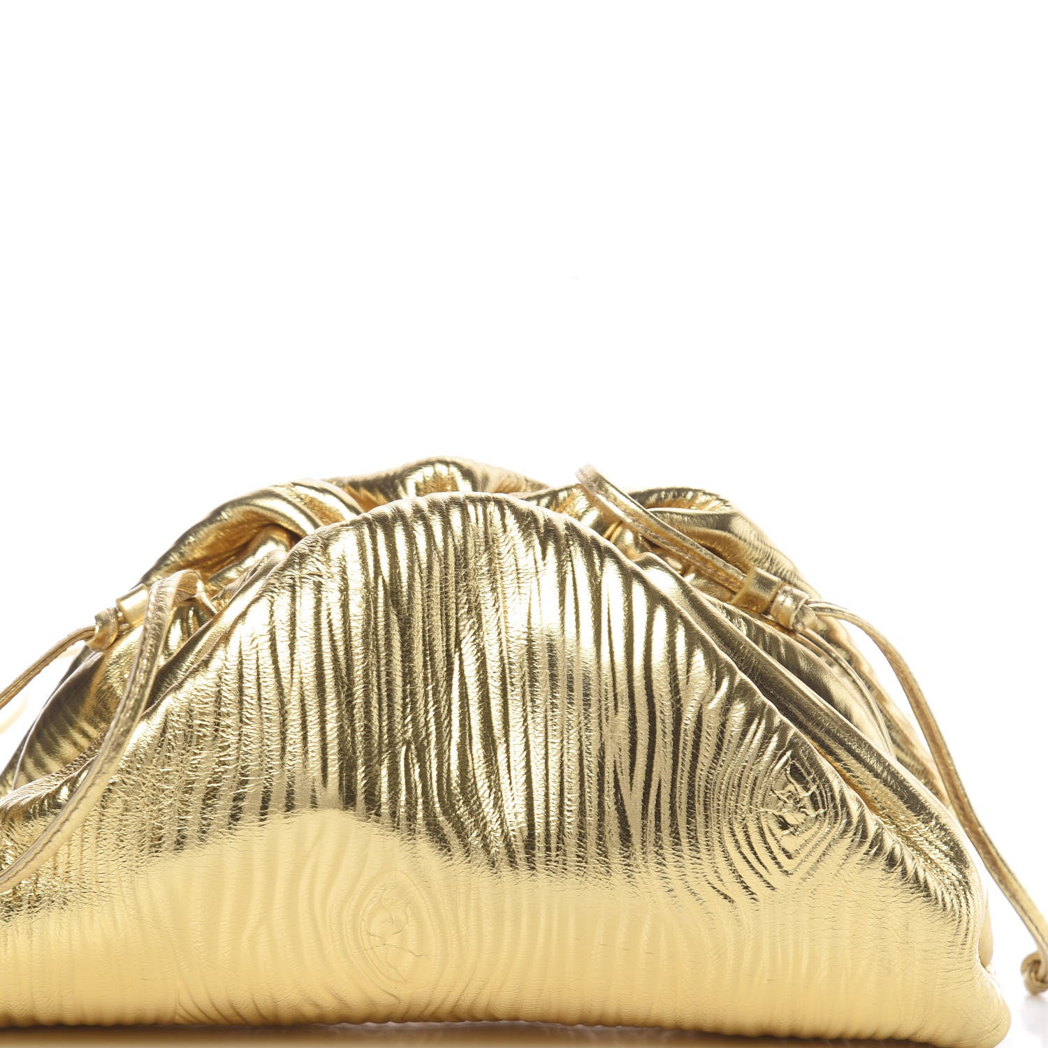 Bottega Veneta Metallic Bark Calfskin The Mini Pouch Gold 7 of 9