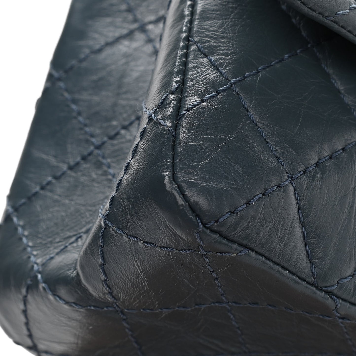 Aged Calfskin Quilted 2.55 Reissue 225 Flap Dark Blue