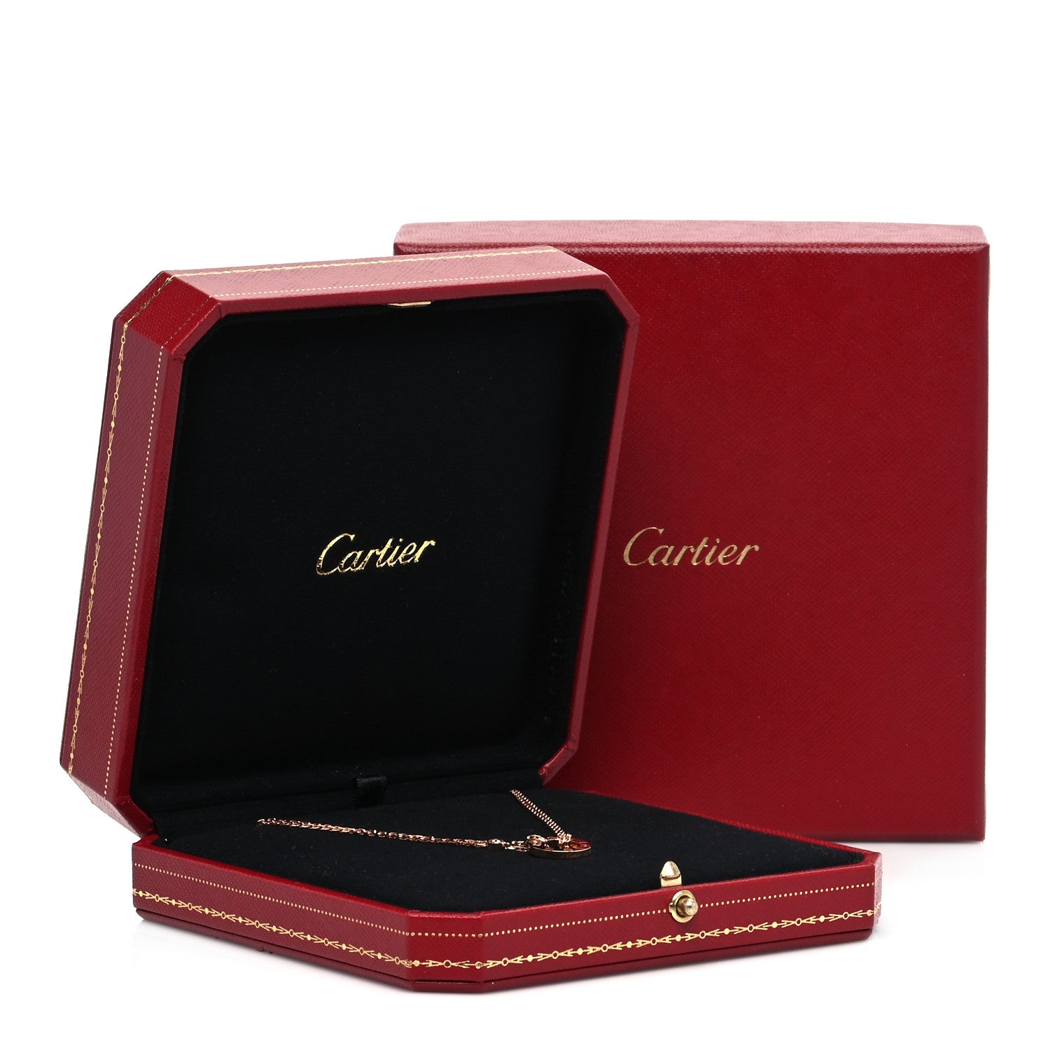 Cartier 18K Pink Gold 2 Diamond LOVE Necklace 6 of 6