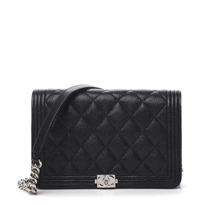 Chanel Caviar Quilted Boy Wallet On Chain WOC Black 1 of 13