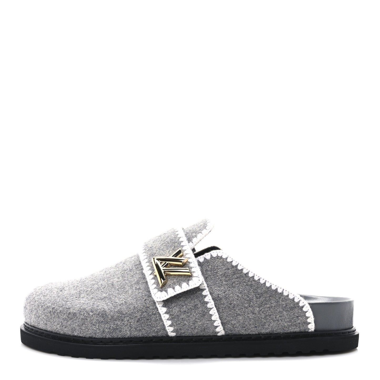 Wool Womens Cosy Flat Comfort Clog Mules 42 Anthracite Grey