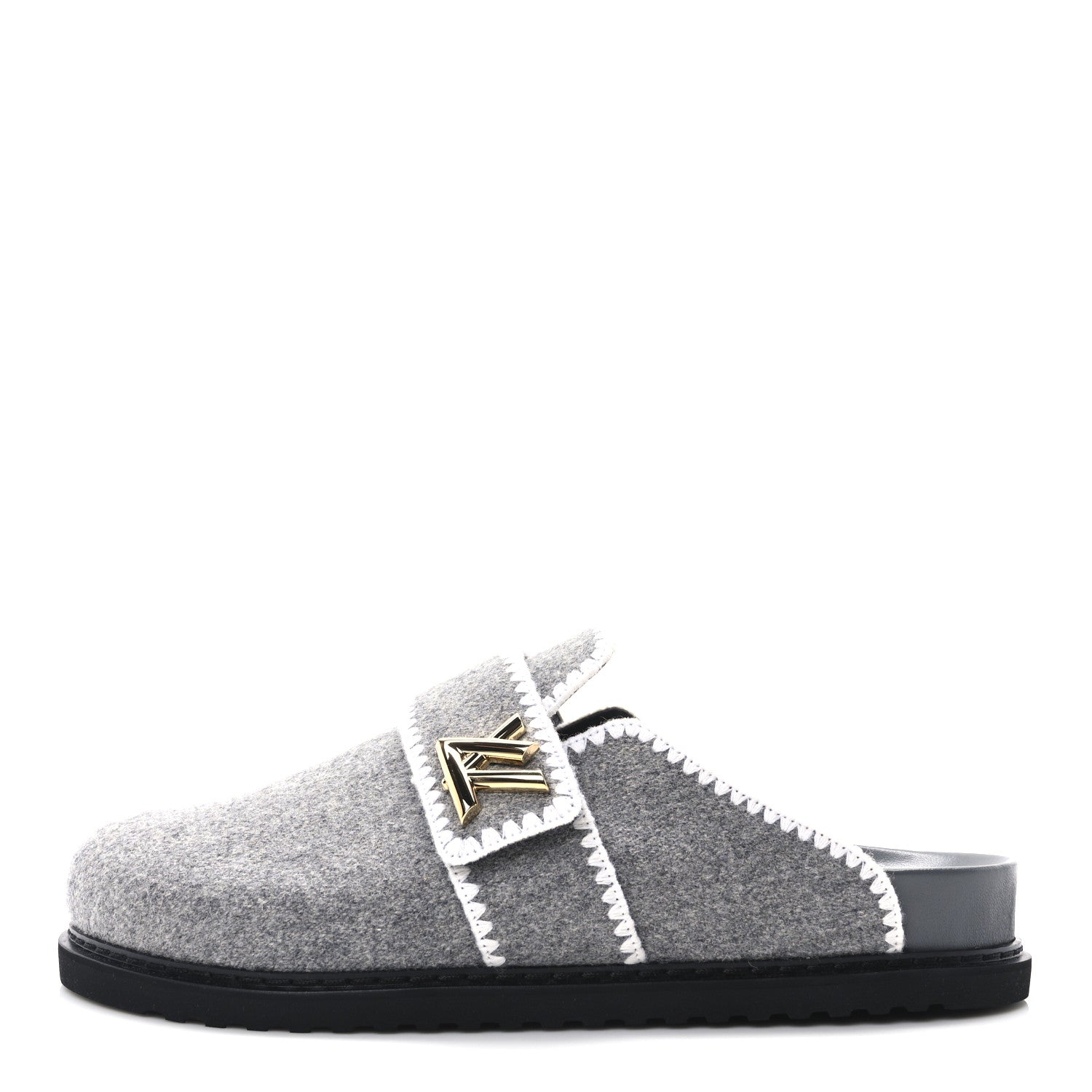 Louis Vuitton Wool Womens Cosy Flat Comfort Clog Mules 42 Anthracite Grey 1 of 9