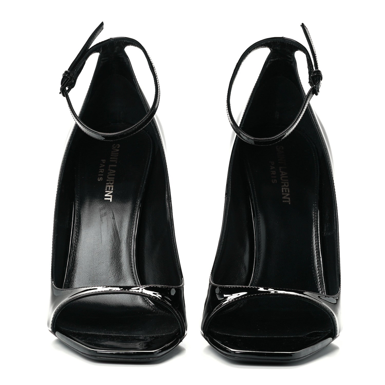 Saint Laurent Patent Calfskin Opyum 110 Sandals 41 Black 3 of 11