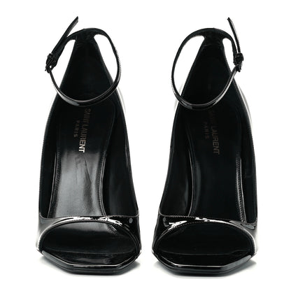 Saint Laurent Patent Calfskin Opyum 110 Sandals 41 Black 3 of 11