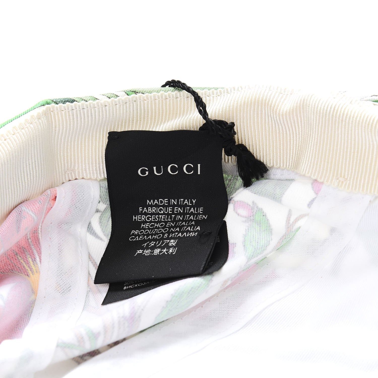 Gucci Silk PVC Flora Print Baseball Cap White Multicolor 8 of 10