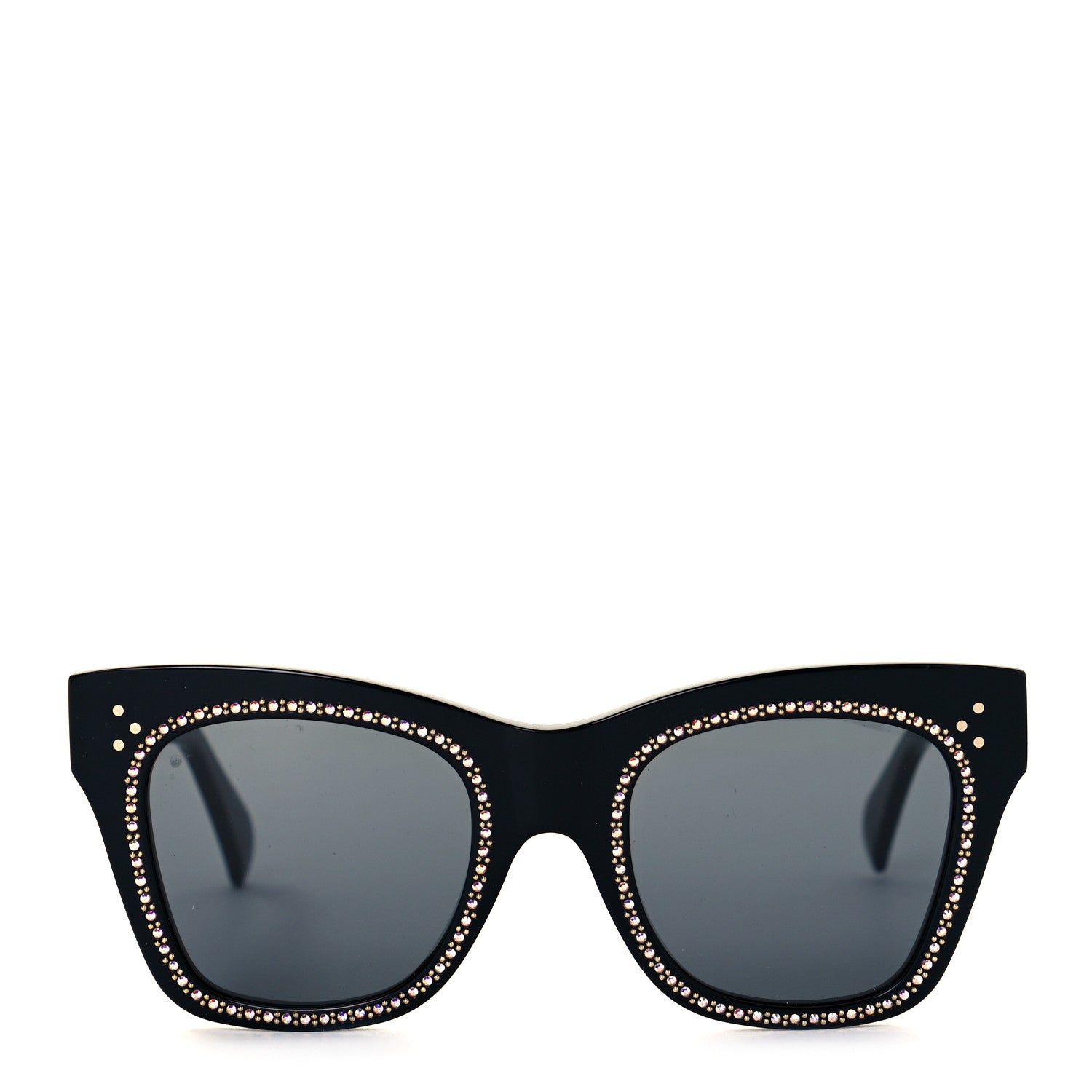 Celine Acetate Crystal Cat Eye Sunglasses CL 4004IS Black 2 of 6