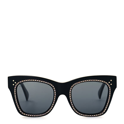 Celine Acetate Crystal Cat Eye Sunglasses CL 4004IS Black 2 of 6