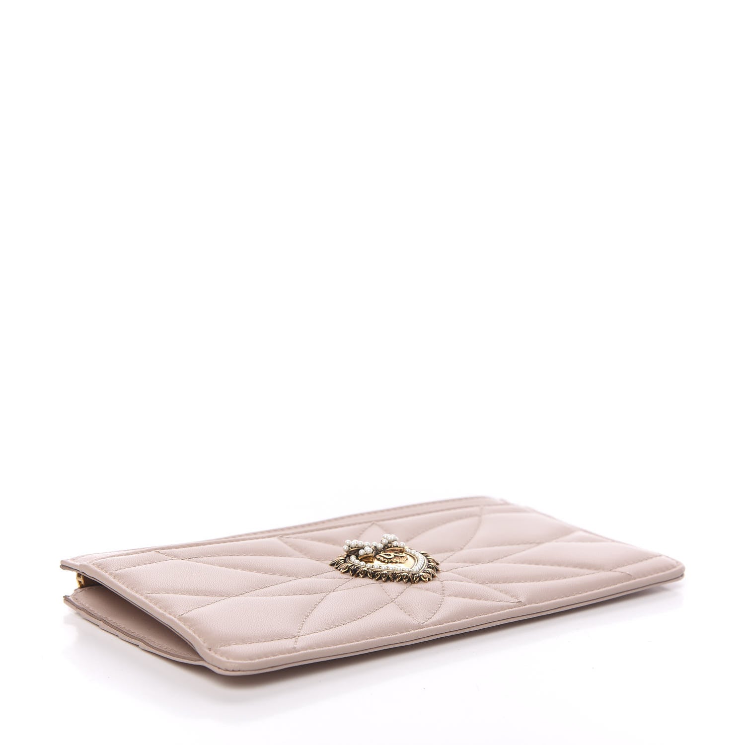 Dolce & Gabbana Nappa Matelasse Large Devotion Card Holder Cipria 3 of 8