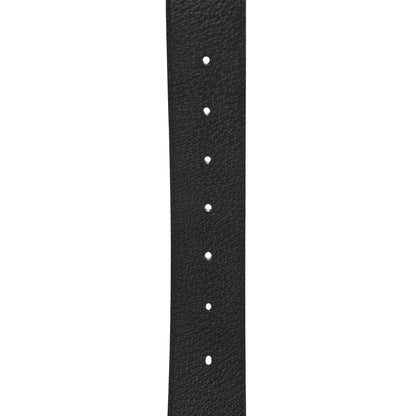 Gucci Textured Dollar Calfskin Nickel Double G 40mm Belt 100 40 Black 3 of 5