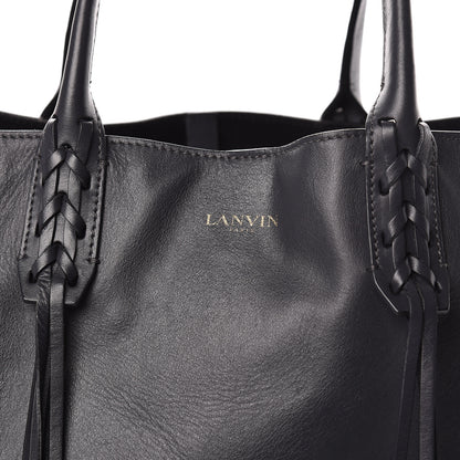 Lanvin Smooth Calfskin Small Fringe Shopper Tote Grey 9 of 15