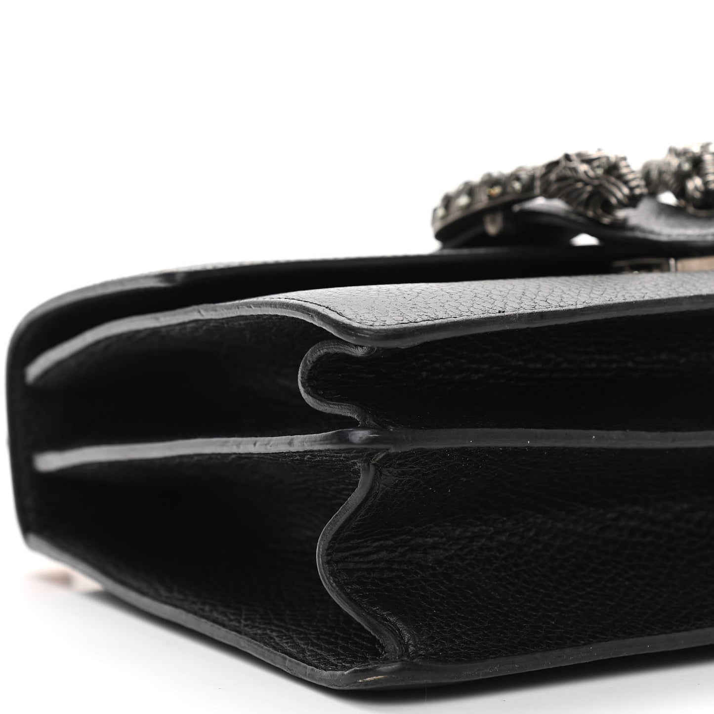 Dollar Calfskin Crystal Web Medium Dionysus Bamboo Top Handle Bag Black Black Diamond