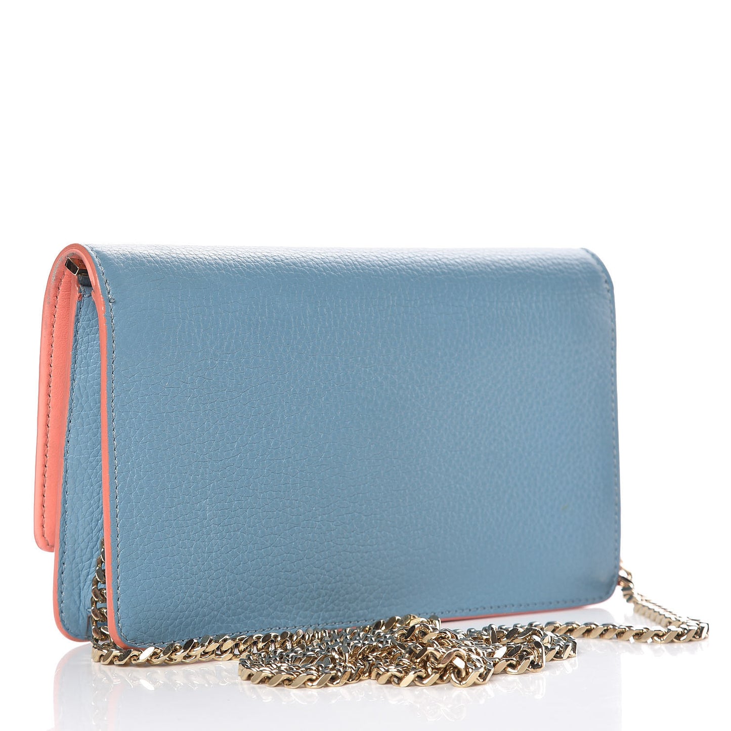Grained Calfskin Palazzo Chain Evening Bag Blue