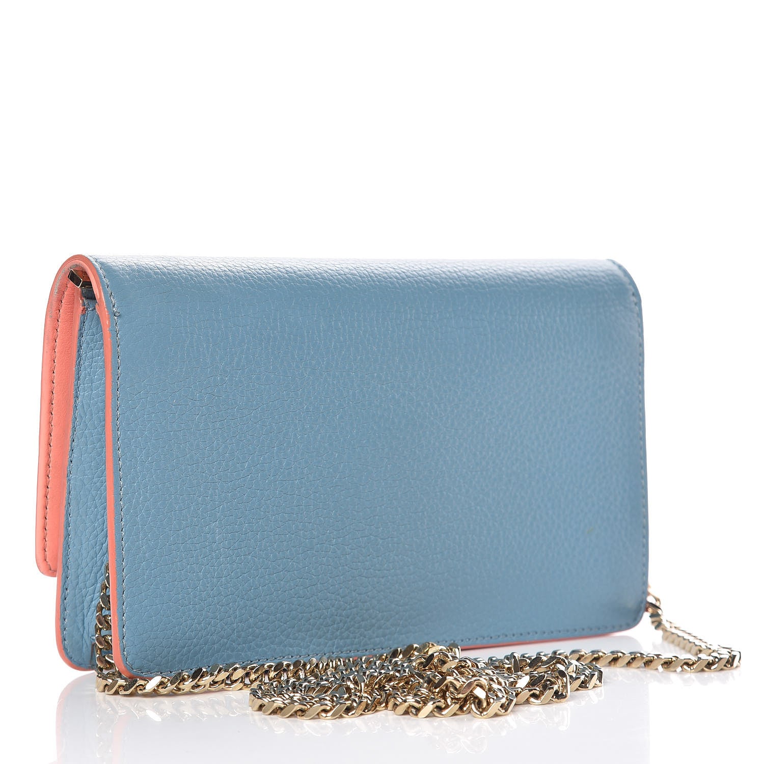 Versace Grained Calfskin Palazzo Chain Evening Bag Blue 3 of 13