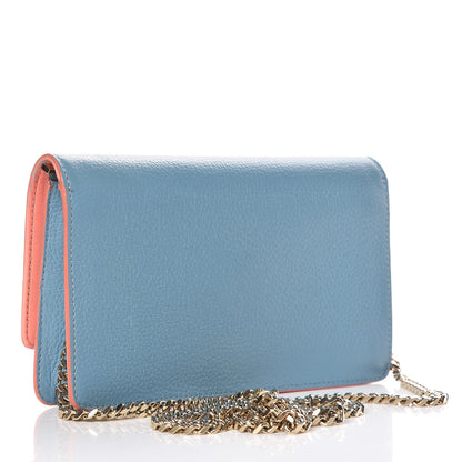 Versace Grained Calfskin Palazzo Chain Evening Bag Blue 3 of 13