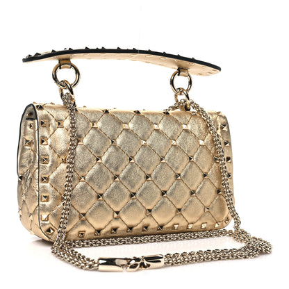 Valentino Garavani Metallic Nappa Small Rockstud Spike Shoulder Bag Mekong 3 of 10