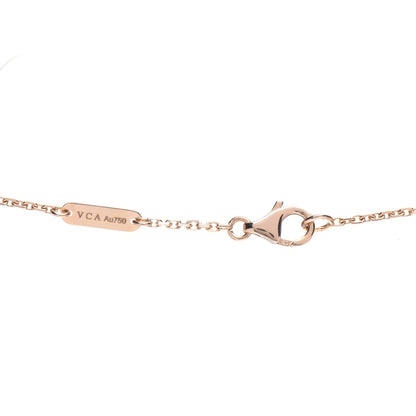 Van Cleef & Arpels 18K Rose Gold Diamond Grey Mother of Pearl Vintage Alhambra Pendant Necklace 4 of 5