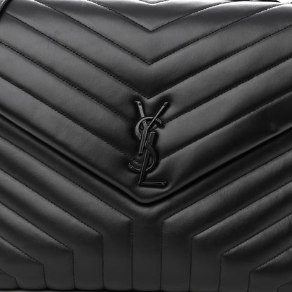 Saint Laurent Calfskin Y Quilted Monogram Monochrome Large Loulou Chain Satchel Black 7 of 10