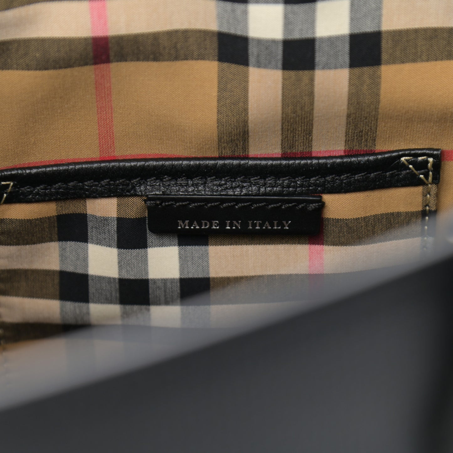 Derby Calfskin Vintage Check Medium Banner Tote Black