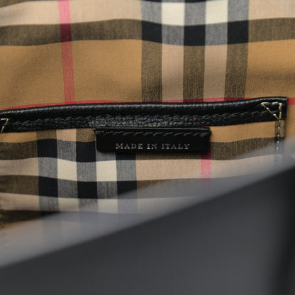 Burberry Derby Calfskin Vintage Check Medium Banner Tote Black 7 of 15