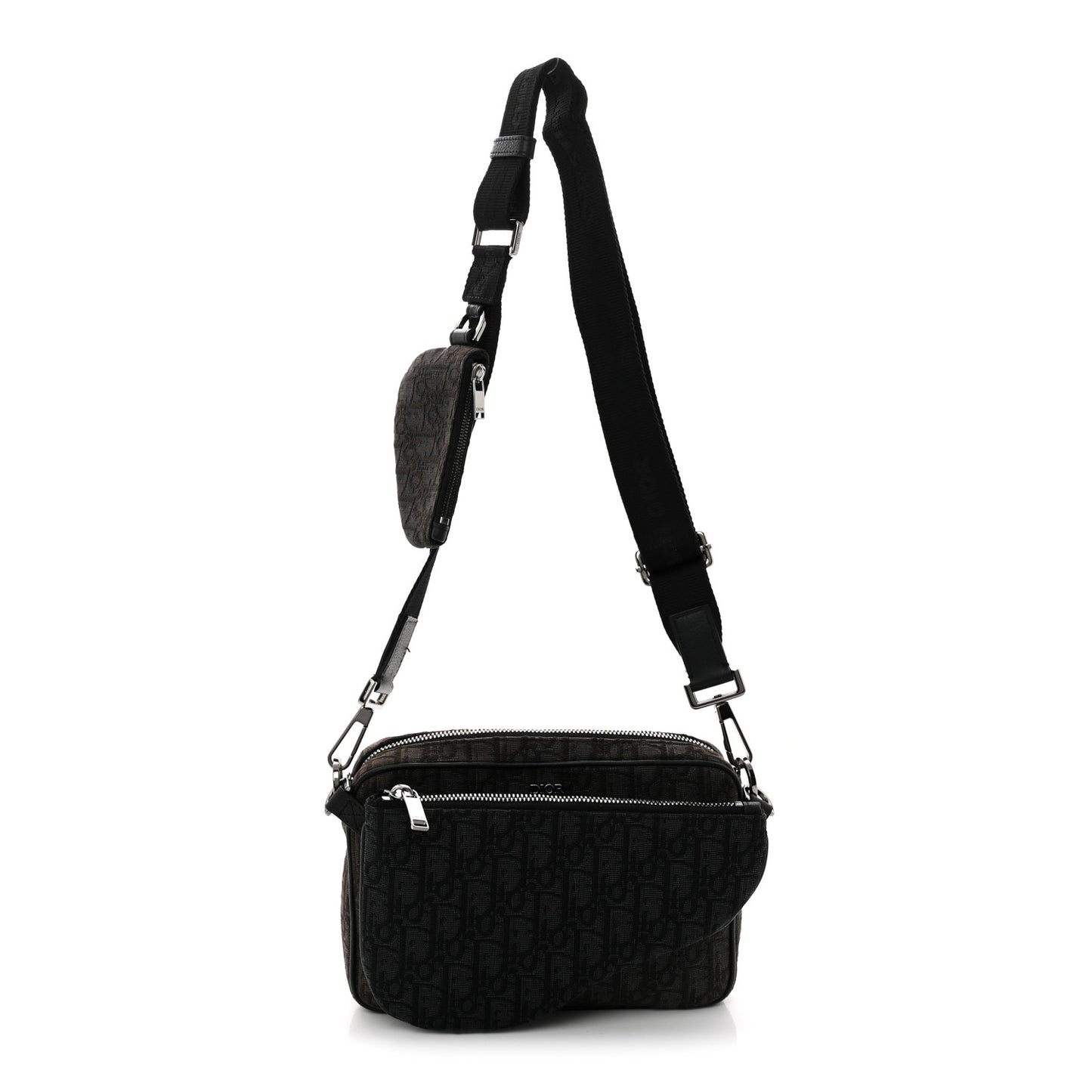 Oblique Saddle Triple Pouch Black