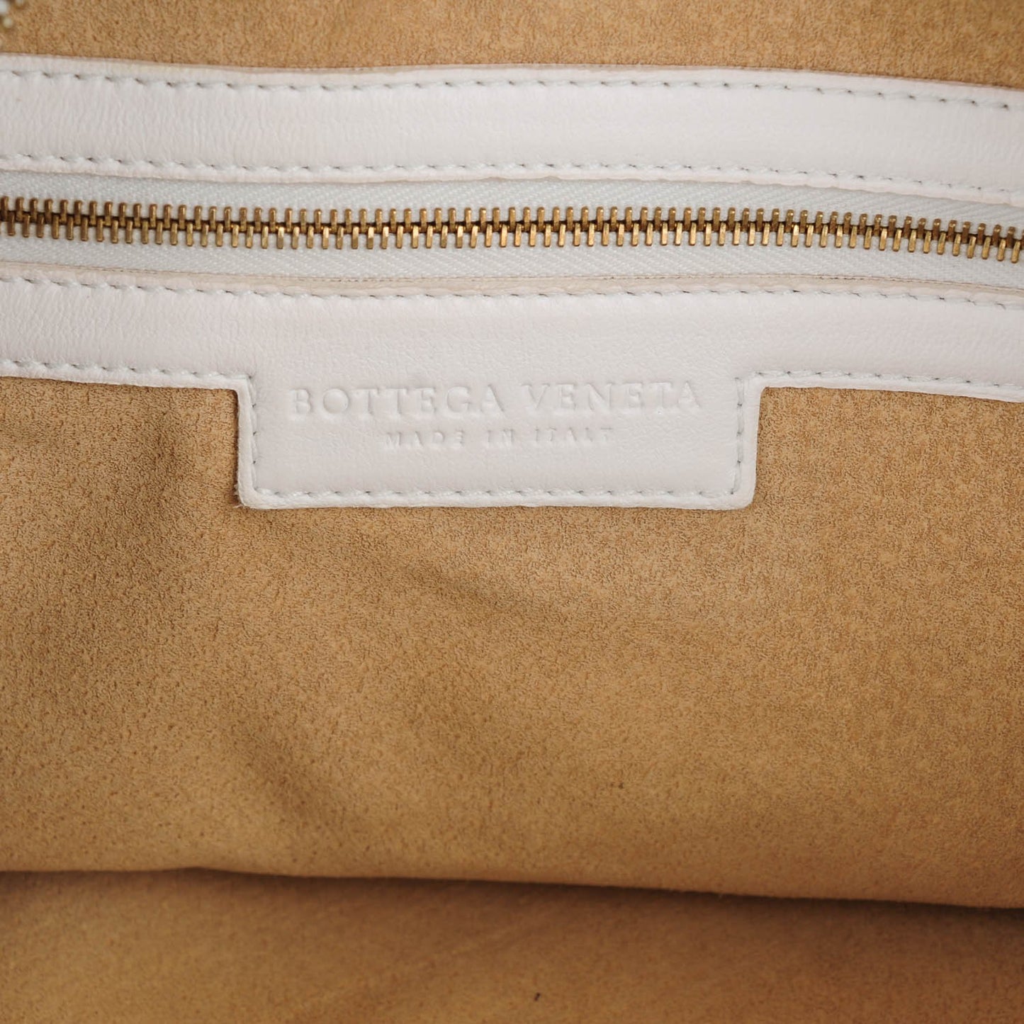 Nappa Intrecciato Medium Veneta Chain Hobo White