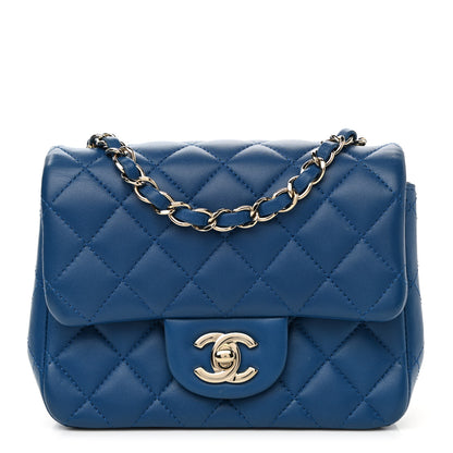 Chanel Lambskin Quilted Mini Square Flap Blue 1 of 10