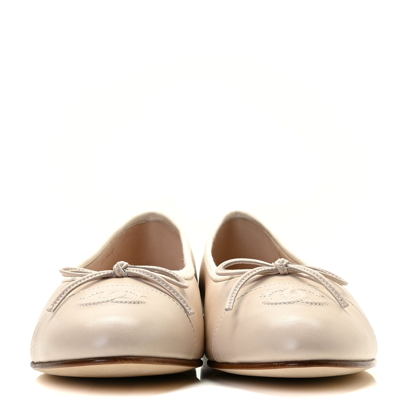 Lambskin Cap Toe CC Ballerina Flats 40 Light Pink