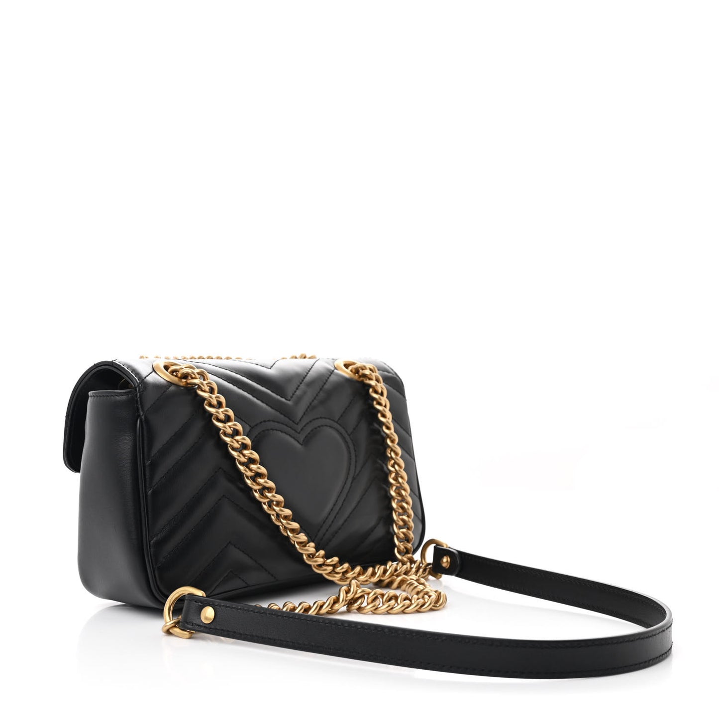 Calfskin Matelasse Mini GG Marmont Shoulder Bag Black
